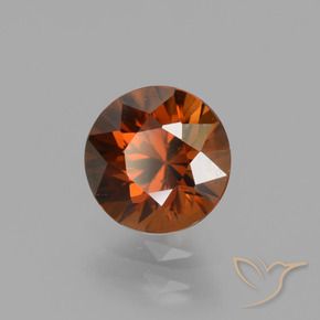 Circón Naranja rojizo natural de 1.56 ct, Redondo, VVS-VS