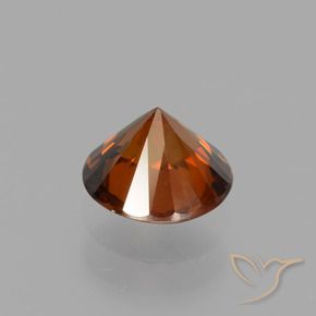 Circón Naranja rojizo natural de 1.56 ct, Redondo, VVS-VS