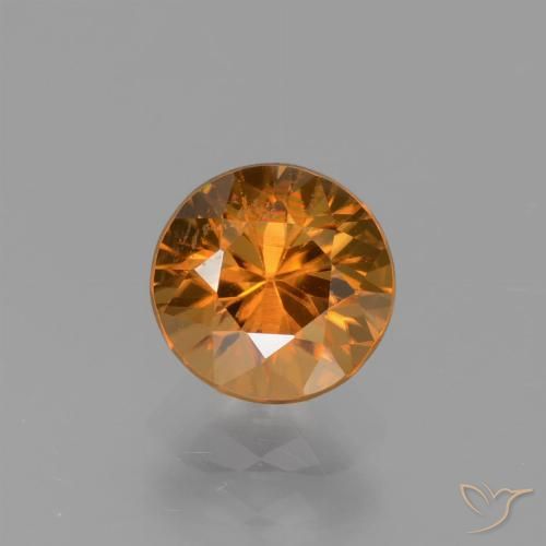 1.68ct Natural Naranja marrón Circón, Redondo, VVS-VS