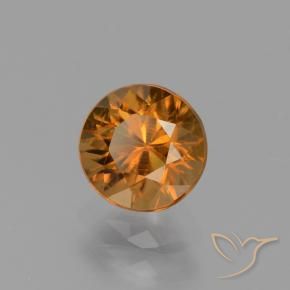 Circón Naranja marrón natural de 1.68 ct, Redondo, VVS-VS