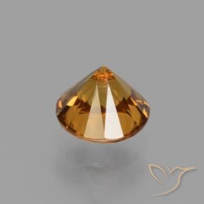 Circón Naranja marrón natural de 1.68 ct, Redondo, VVS-VS