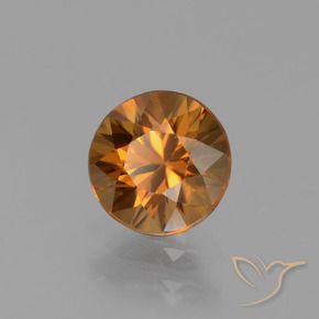 Circón Naranja terroso natural de 1.43 ct, Redondo, VVS-VS
