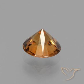 Circón Naranja terroso natural de 1.43 ct, Redondo, VVS-VS