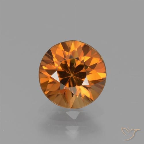 1.57ct Natural Naranja marrón Circón, Redondo, VS