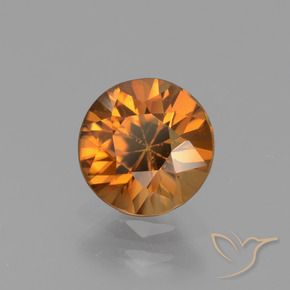 Circón Naranja marrón natural de 1.57 ct, Redondo, VS