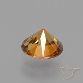 Circón Naranja marrón natural de 1.57 ct, Redondo, VS