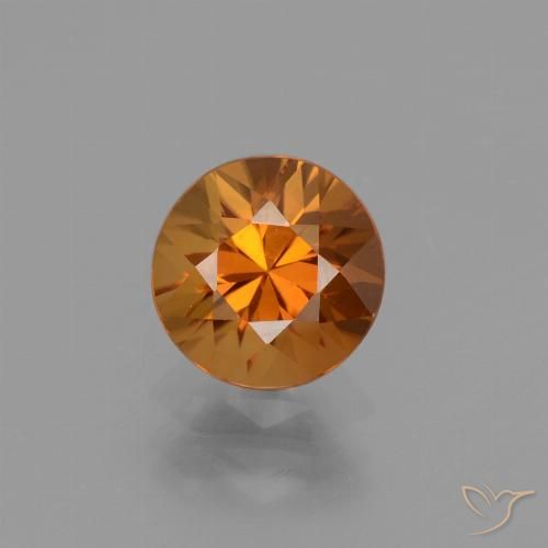 1.77ct Natural Naranja marrón Circón, Redondo, VVS-VS