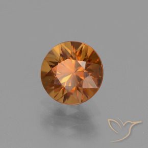 Circón Naranja marrón natural de 1.77 ct, Redondo, VVS-VS