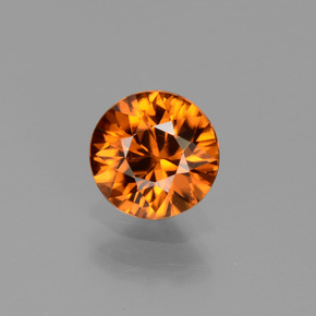 Circón Naranja natural de 1.41 ct, Corte Redondo, VVS-VS