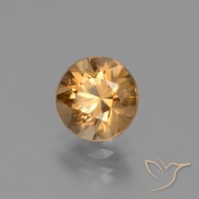 Circón Marrón-oro natural de 1.71 ct, Redondo, VVS-VS