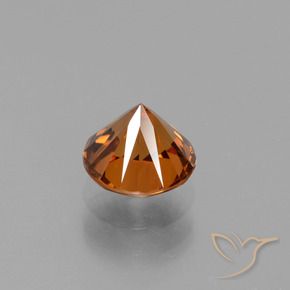 Circón Naranja oscuro natural de 1.60 ct, Redondo, VVS-VS