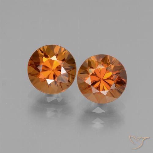 3.25ctw Natural Naranja amarillento Circón, Redondo, VS
