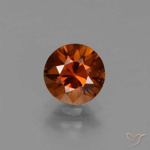 1.49ct Natural Naranja rojizo Circón, Redondo, VVS