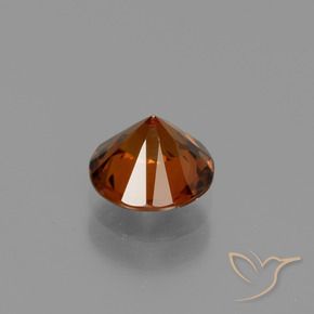 Circón Naranja rojizo natural de 1.49 ct, Redondo, VVS