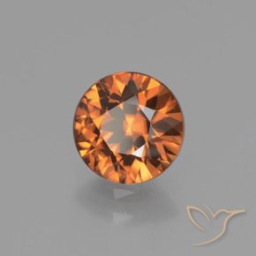 Circón Naranja medio natural de 1.50 ct, Redondo, VVS-VS