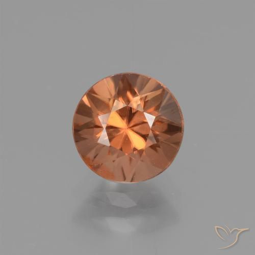 1.60ct Natural Naranja medio Circón, Redondo, VVS-VS