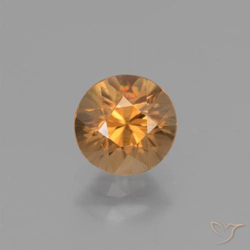 1.31ct Natural Naranja óxido Circón, Redondo, VVS-VS