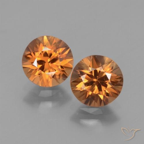 3.04ctw Natural Naranja medio Circón, Redondo, VVS
