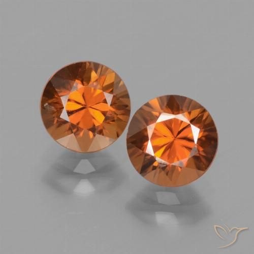 3.36ctw Natural Naranja medio Circón, Redondo, VS