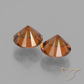 Gemas de Circón Naranja medio natural de 3.36 ct, Redondo, VS