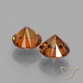 Gemas de Circón Naranja medio natural de 3.43 ct, Redondo, VS