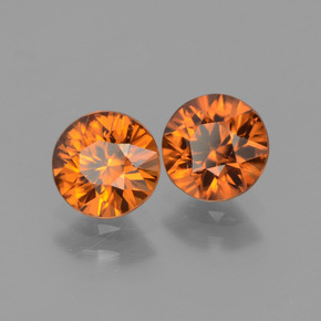 Gemas de circón naranja natural de 2,43 ct, corte redondo, VVS