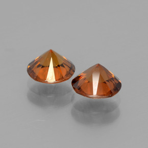 Gemas de circón naranja natural de 2,43 ct, corte redondo, VVS