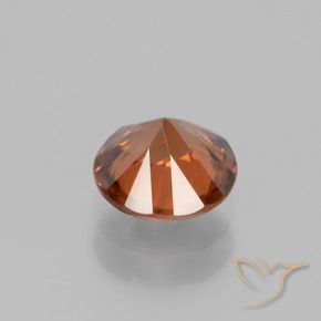 Circón Naranja oscuro natural de 1.45 ct, Redondo, VVS-VS