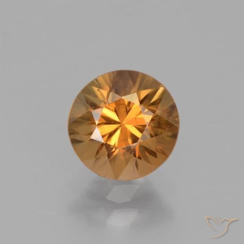 1.68ct Natural Naranja medio Circón, Redondo, VS