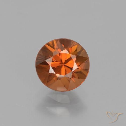 Circón naranja natural de 1,42 ct, corte redondo, VVS
