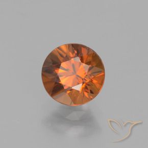 Circón naranja natural de 1,42 ct, corte redondo, VVS
