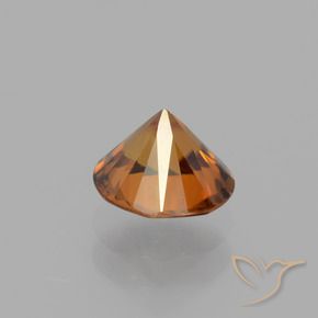 Circón naranja natural de 1,42 ct, corte redondo, VVS