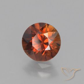 Circón Ámbar naranja natural de 1.71 ct, Redondo, VVS-VS