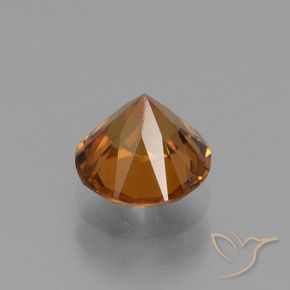 Circón Naranja oscuro natural de 1.66 ct, Redondo, VVS