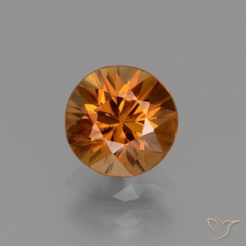 1.37ct Natural Naranja terroso Circón, Redondo, VS