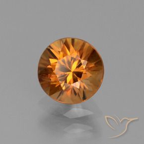 Circón Naranja terroso natural de 1.37 ct, Redondo, VS