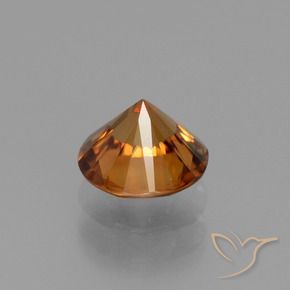 Circón Naranja terroso natural de 1.37 ct, Redondo, VS