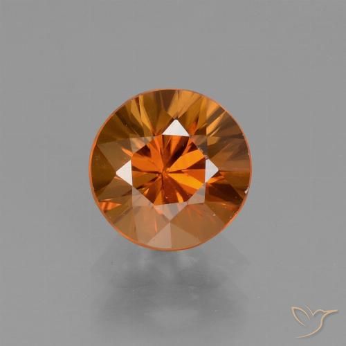 1.46ct Natural Naranja amarillento Circón, Redondo, VVS
