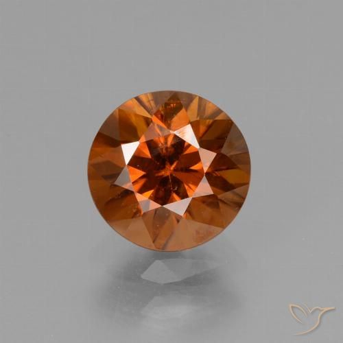 1.49ct Natural Naranja rojizo Circón, Redondo, VS