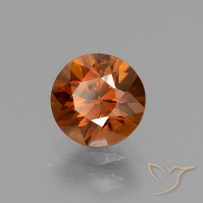 Circón Naranja rojizo natural de 1.49 ct, Redondo, VS