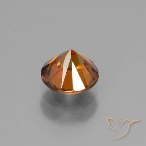 Circón Naranja oscuro natural de 1.14 ct, Redondo, VVS