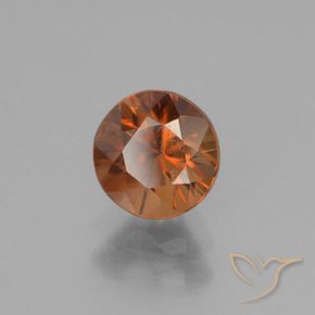 Circón Naranja oscuro natural de 1.35 ct, Redondo, VS