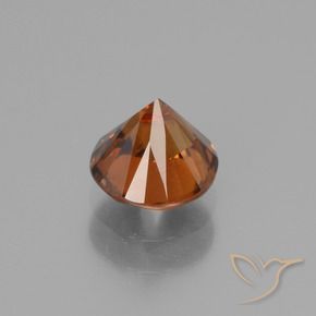 Circón Naranja oscuro natural de 1.35 ct, Redondo, VS