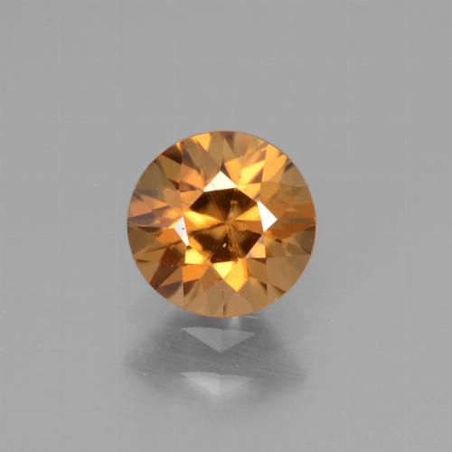 Circón naranja natural de 1,22 ct, corte redondo, VVS-VS