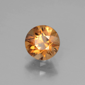 Circón naranja natural de 1,22 ct, corte redondo, VVS-VS