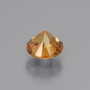 Circón naranja natural de 1,22 ct, corte redondo, VVS-VS