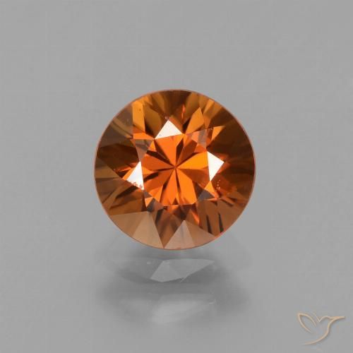 1.69ct Natural Naranja medio Circón, Redondo, VVS