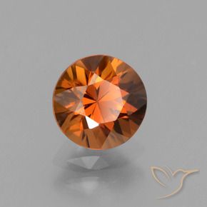 Circón Naranja medio natural de 1.69 ct, Redondo, VVS