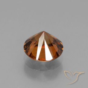 Circón Naranja medio natural de 1.69 ct, Redondo, VVS