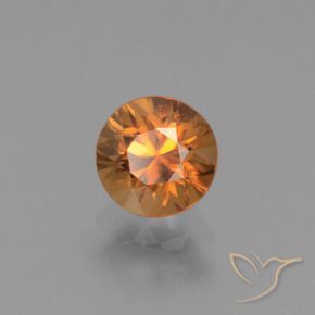 Circón Naranja medio natural de 1.12 ct, Redondo, VVS
